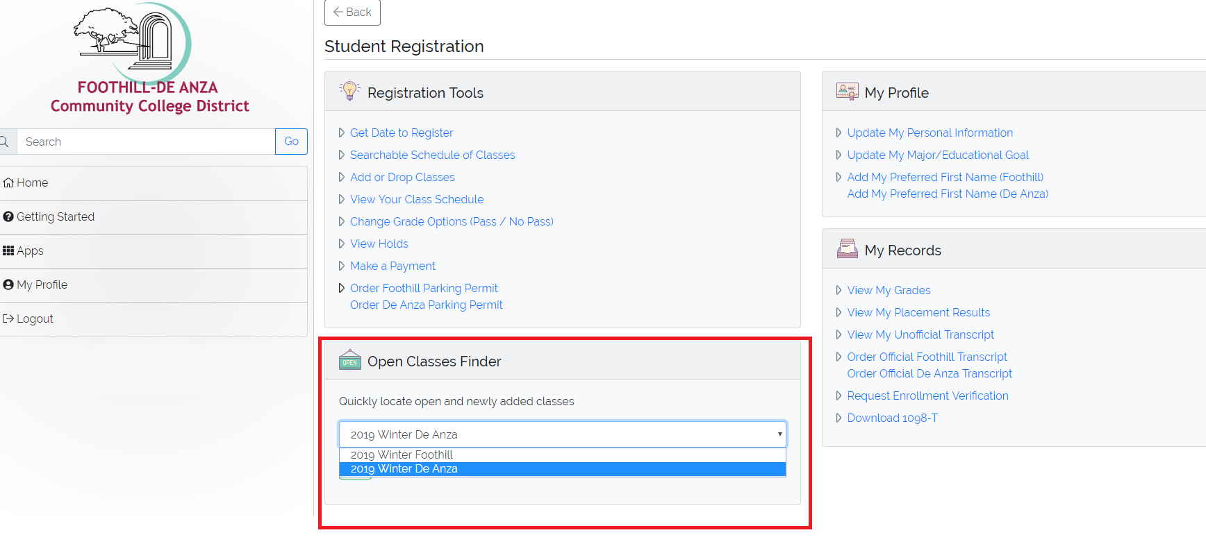 Searching classes using the open class finder