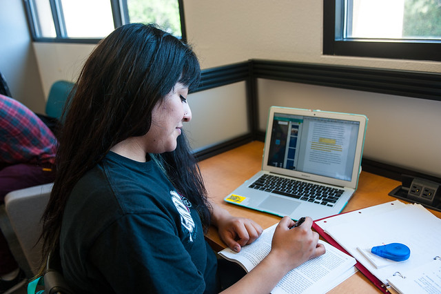 student at computer