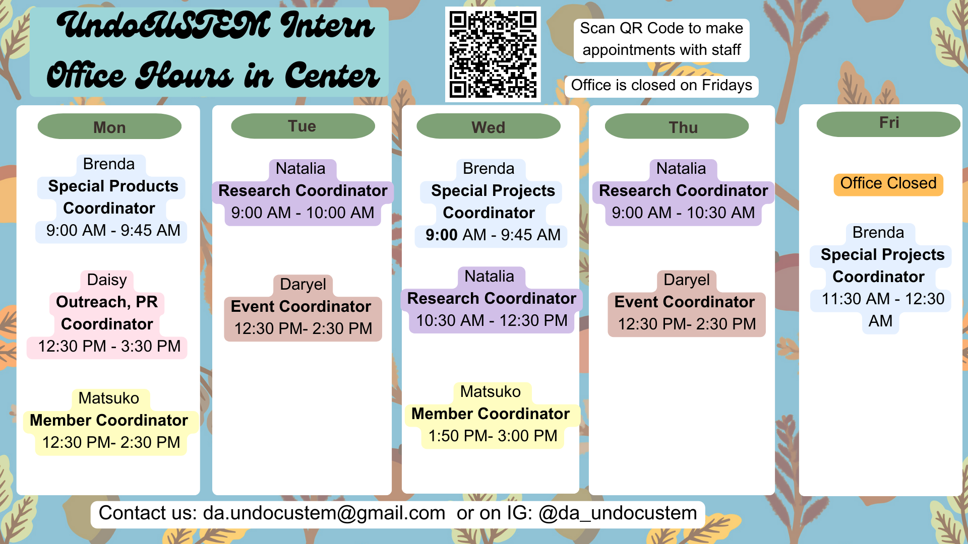 UndocuSTEM Office Hours