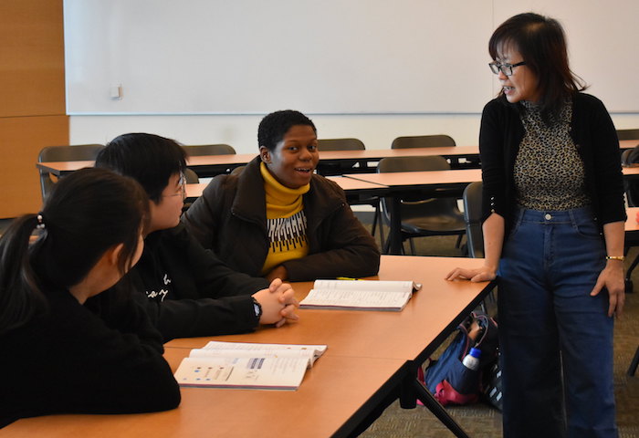 teacher with students