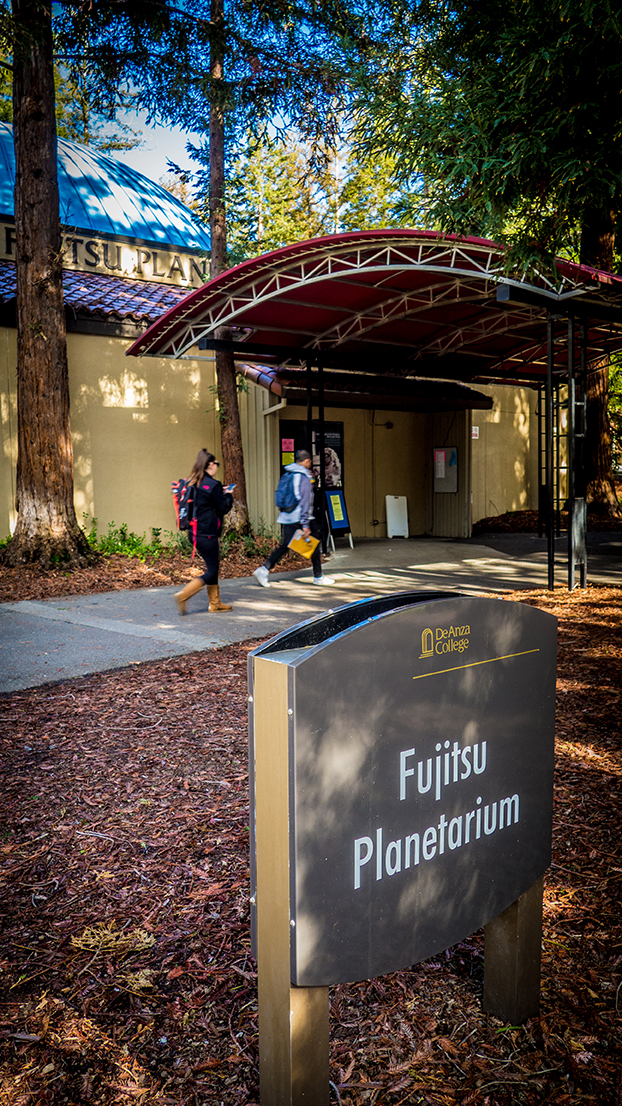 A view of the exterior of the planetarium