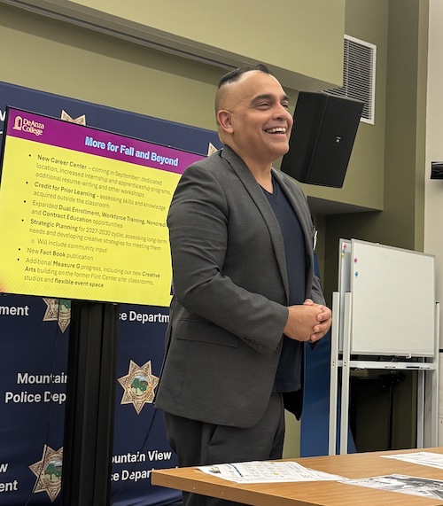 President Torres giving presentation