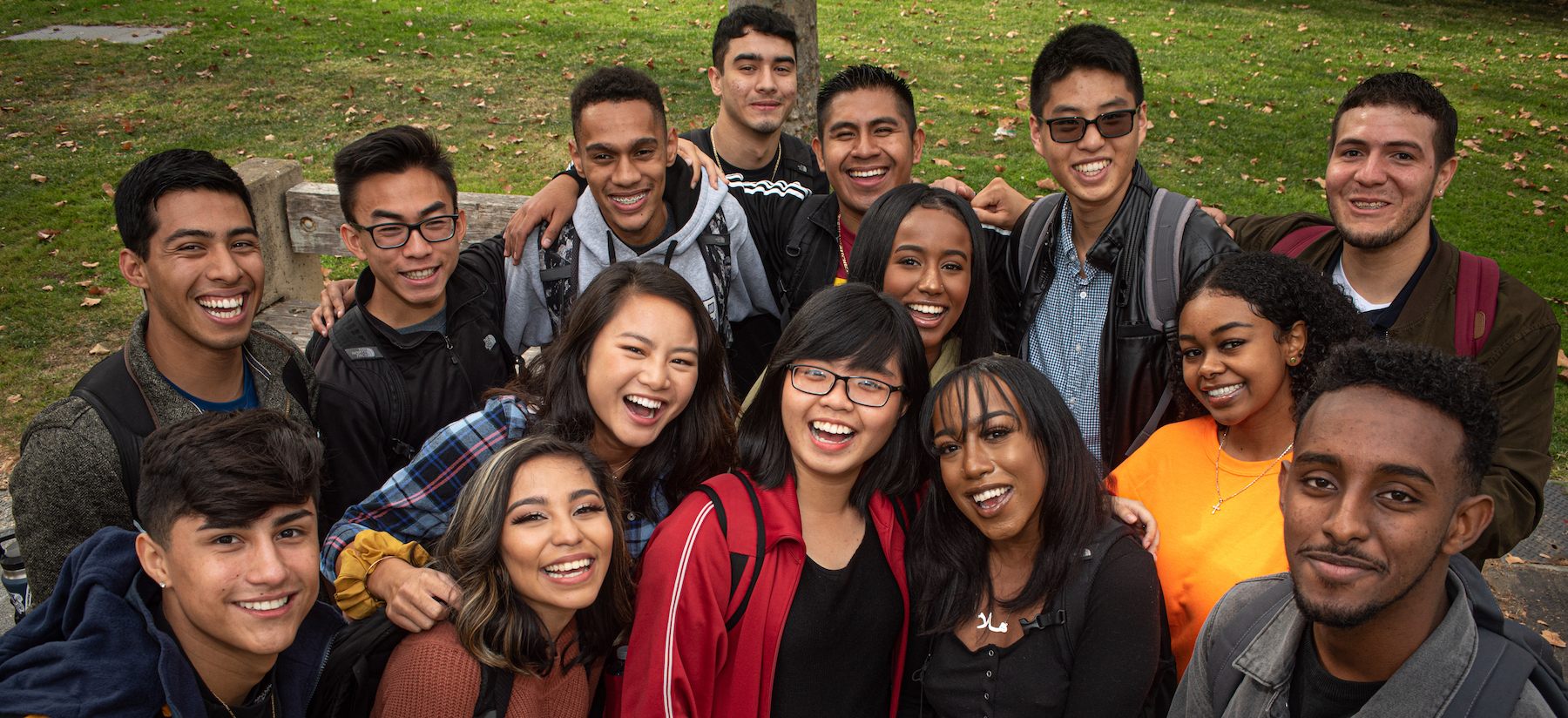 group of smiling students