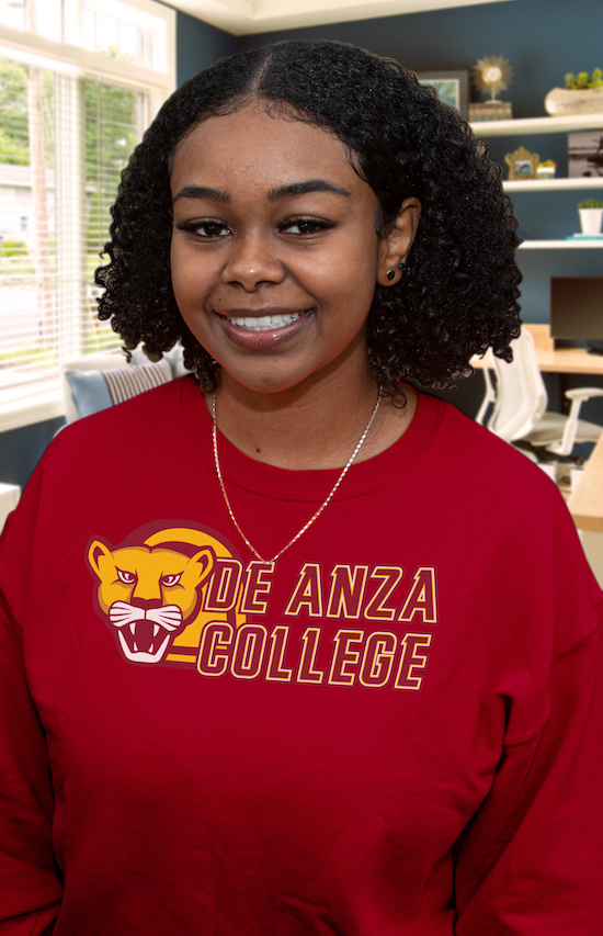 student in de anza sweatshirt